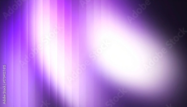Fototapeta Vertical purple and white light streaks with a bright glow abstract background