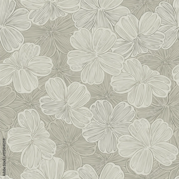Fototapeta This abstract floral surface pattern is an elegant blend of soft pastels and gold accents. Vector illustration, it ideal for a variety of uses for fabric, wallpaper, stationery, or other interior