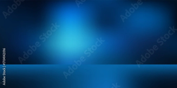 Fototapeta Blue-green gradient studio room, abstract background pattern, walls and floor reflect neon lights, dark tones and feel speed of digital technology connected blue