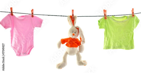 Obraz A rabbit and linen isolated