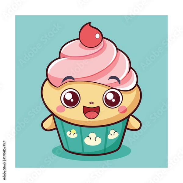 Obraz Baby Cupcake Cartoon Vector Image