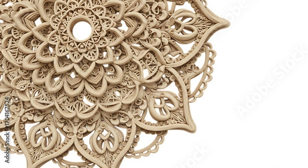 Fototapeta Intricate golden mandala pattern close-up texture background