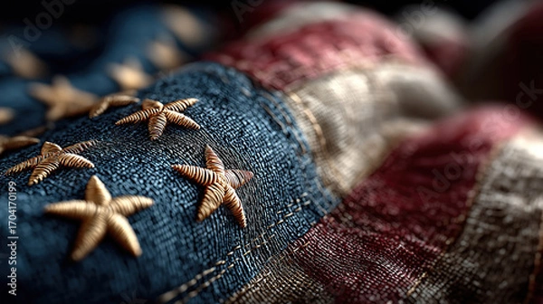 Fototapeta Remembering and honoring the USA heroes on Memorial Day with gratitude patriotism and respect