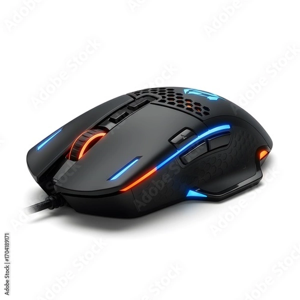 Obraz High performance gaming mouse with customizable rgb lighting and ergonomic design