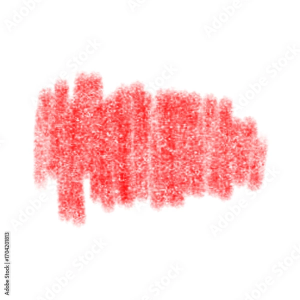 Fototapeta Hand drawn red crayon scribble shade on transparent background 
