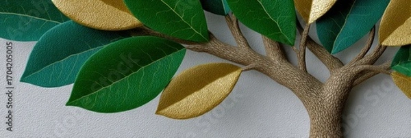 Fototapeta sustainable community growth, illustrated tree web banner in earth tones with natural textures, promoting growth and community action, ideal for eco charities