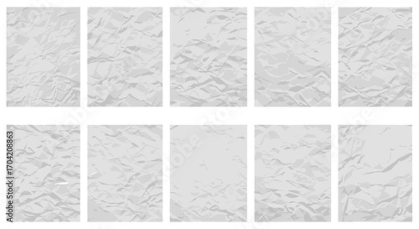 Fototapeta Ten rectangular panels with varying textures and shades of light gray