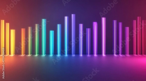 Obraz Colorful neon bars abstract background