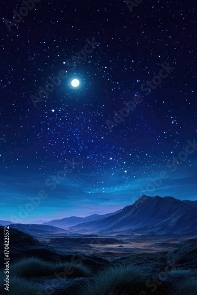 Obraz Nighttime Desert Landscape