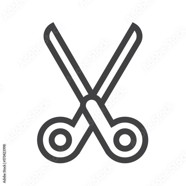 Fototapeta Scissors line icon, outline vector sign, linear style pictogram isolated on white. Symbol, logo illustration. Editable stroke. Pixel perfect graphics