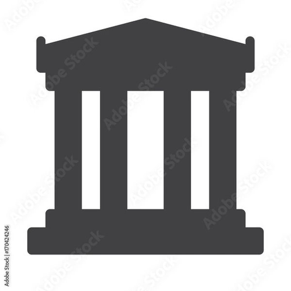 Fototapeta History building icon vector, filled flat sign, solid pictogram isolated on white. Symbol, logo illustration. Pixel perfect graphics