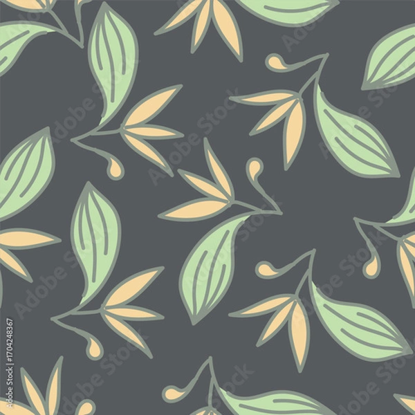 Fototapeta seamless pattern with leaves