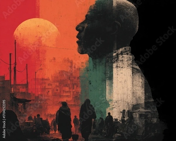 Fototapeta Palestinian solidarity image with powerful message of justice and human rights