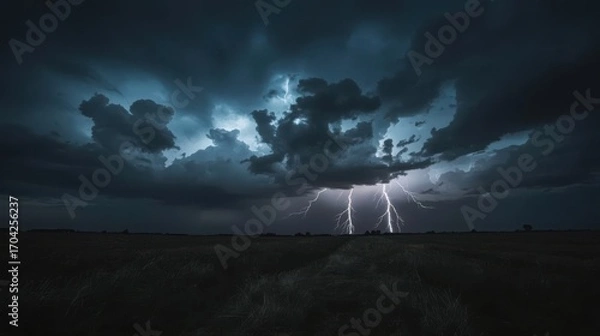 Obraz Storm clouds with lightning