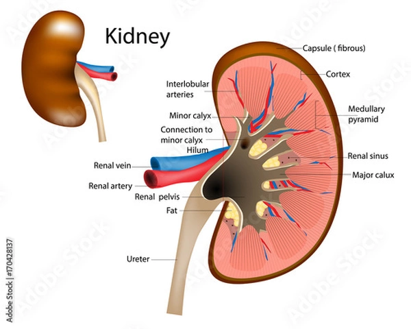 Fototapeta Kidney Structure. Anatomy