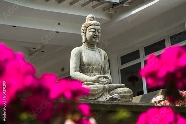 Obraz Statue of Buddha in Oneness Nordic center in Sweden	
