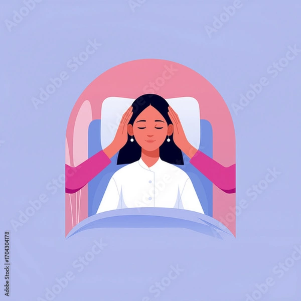 Fototapeta Healing hands perform therapy on a patient in a serene environment during a wellness session