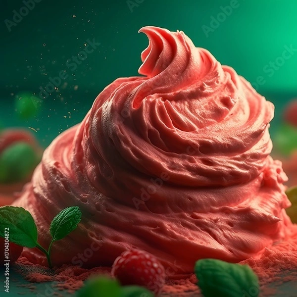 Fototapeta Luscious Raspberry Cream Swirl Delight