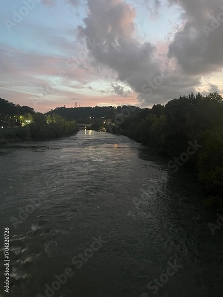 Obraz sunset over the river