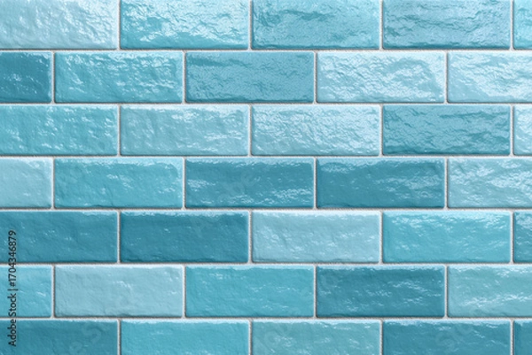 Obraz Blue glazed brick wall texture background design