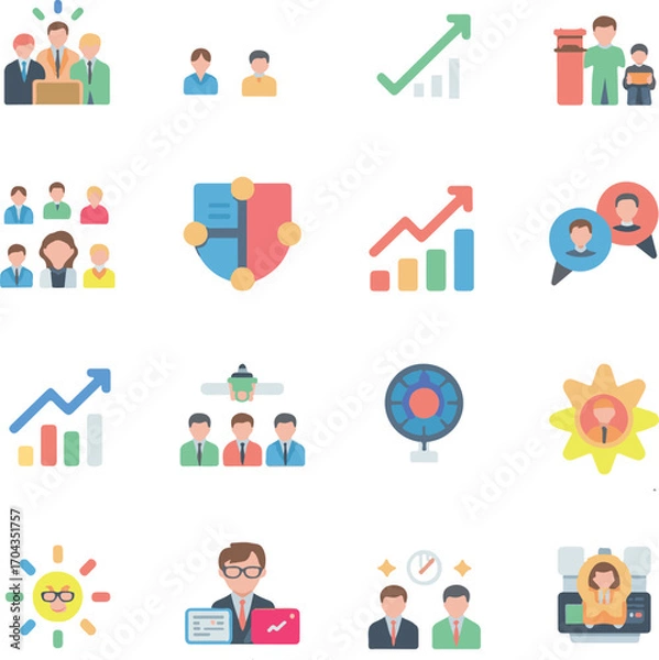 Obraz Modern Finance and Growth Icon Set

Flat Style Business and Analytics Icons

Corporate Business and Strategy Icons
