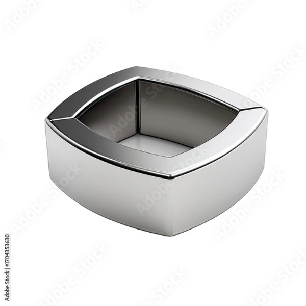 Fototapeta A modern, light gray,  square-shaped,  concave container