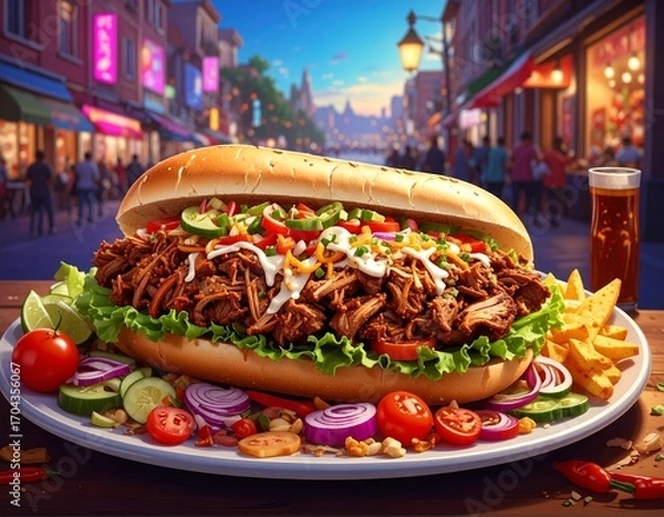 Obraz meaty sandwich