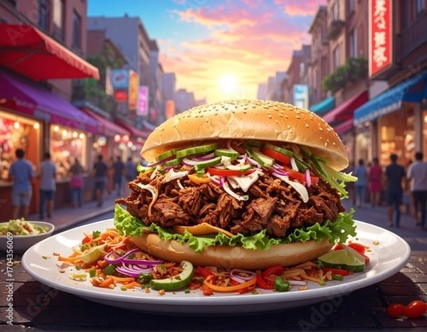 Obraz pulled pork sandwich