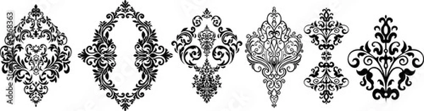 Obraz Vintage set of patterns. For wedding invitations, wallpapers, stained glass windows and cards.