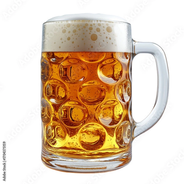 Fototapeta Minimalistic Glass of Beer Isolated on Transparent Background, Refreshing Beer in Simple Glass Clipart, Refreshment Drink Beer Glass Isolated