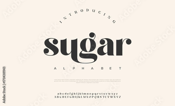 Fototapeta Elegant alphabet letters font logo classic minimal fashion designs. Typography modern sans fonts and number for logo brand. vector illustration

