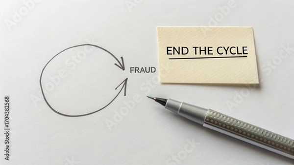 Fototapeta Concept Illustration of Ending the Cycle of Fraud Prevention Strategies
