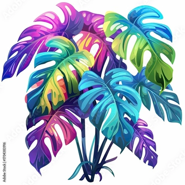 Fototapeta Image of plants on a white background.