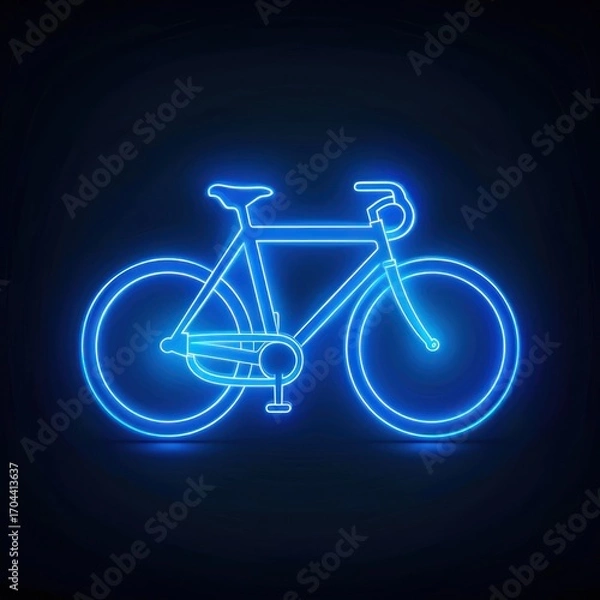 Obraz Neon bicycle illustration