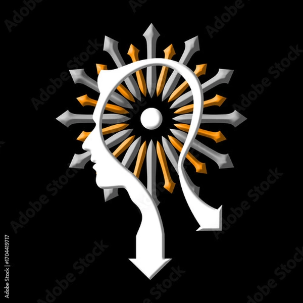 Obraz Future thinking person, innovation, artificial intelligence illustration.