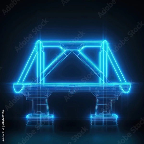 Obraz Neon bridge outline design