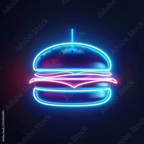 Obraz Neon burger design