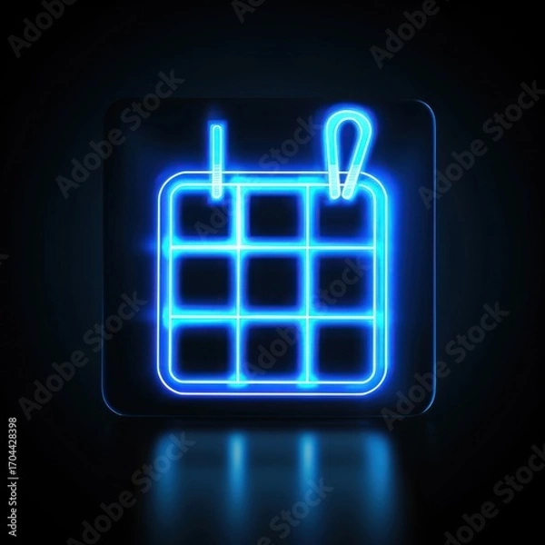 Obraz Neon calendar icon