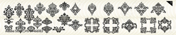 Obraz Vintage set of patterns. For wedding invitations, wallpapers, stained glass windows and cards.