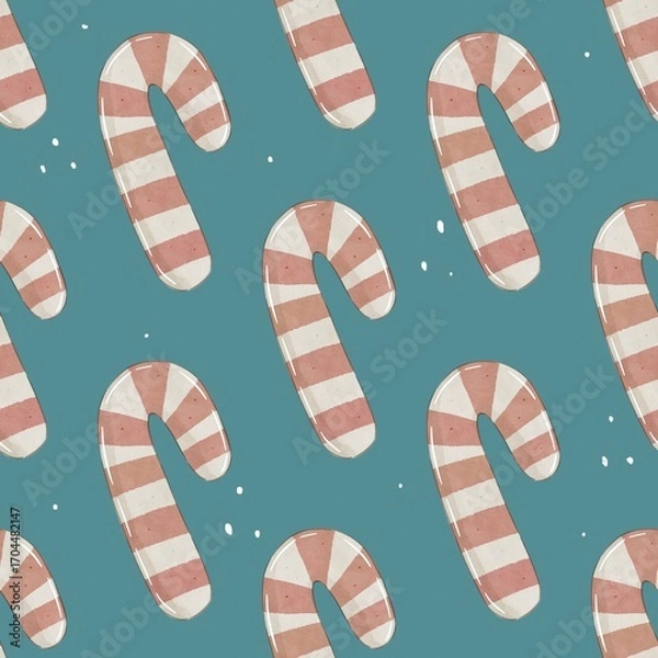 Fototapeta holiday seamless pattern with cute candies. Colorful illustration, flat style. hand drawing. design for fabric, print, wrapper