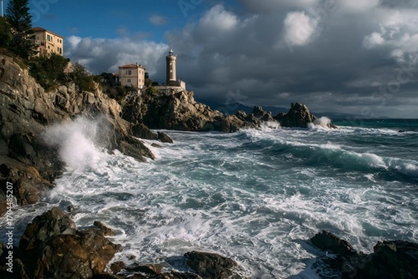 Fototapeta Waves Crashing on Rocks Atlantic Ocean Coast Shoreline Nature Landscape