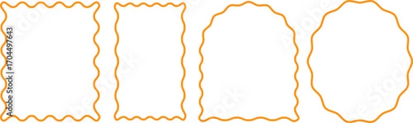 Fototapeta Wavy geometric Frames collection. Abstract borders rectangle, oval.