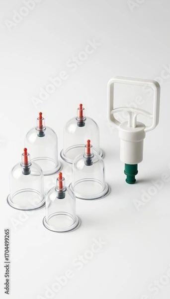 Fototapeta These modern cupping therapy sets provide a great alternative healthcare option. Cupping is a traditional healing method to improve well-being. Hijama, treatment according to the Sunnah.