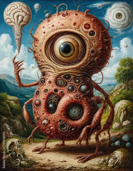 Obraz A fantasy creature. A terrible monster. A nasty alien anthropomorphic.