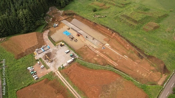 Obraz 砂防ダムの基礎工事