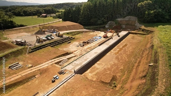 Obraz 砂防ダムの基礎工事