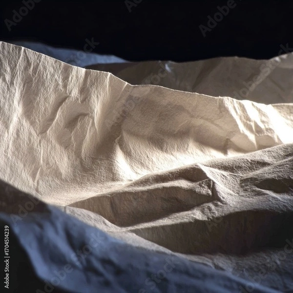 Fototapeta Close Up Of Light Reflecting On Crumpled Tissue