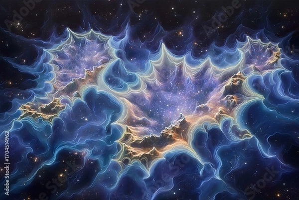 Fototapeta Colorful Glowing Nebula In Deep Space