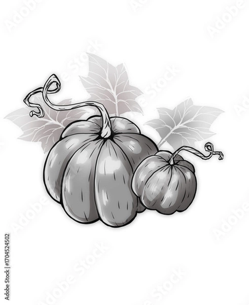 Obraz Two stylized cartoon pumpkins