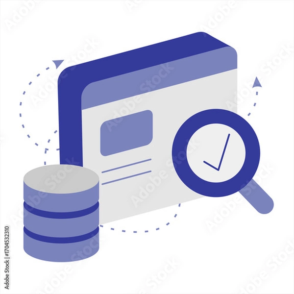 Obraz Semi 3D Data Verification Icon for SaaS and Startup Apps